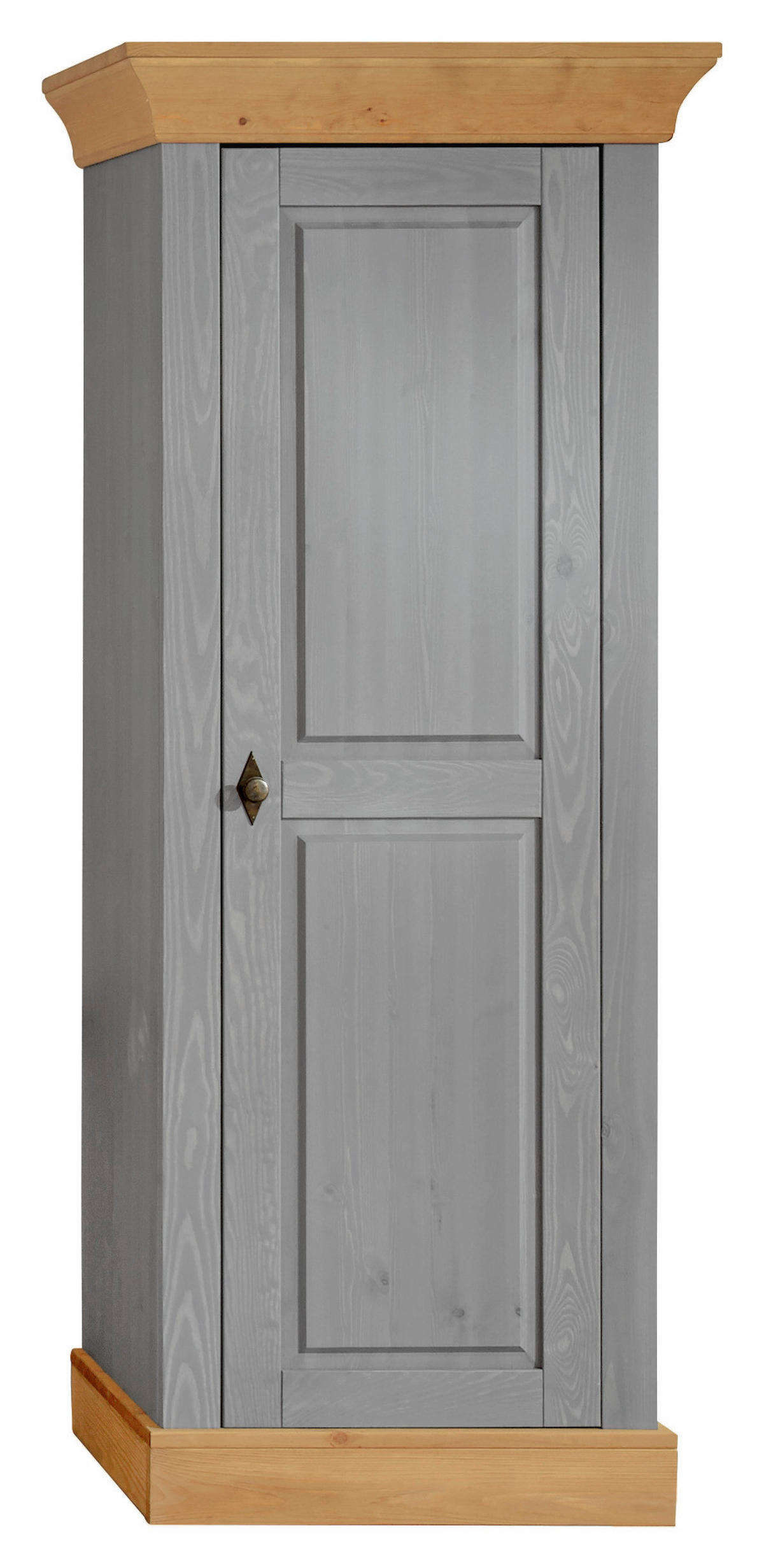 SCHRANK - Laugenfarbig/Grau, ROMANTIK / LANDHAUS, Holz/Metall (65/163/45cm) - Boxxx