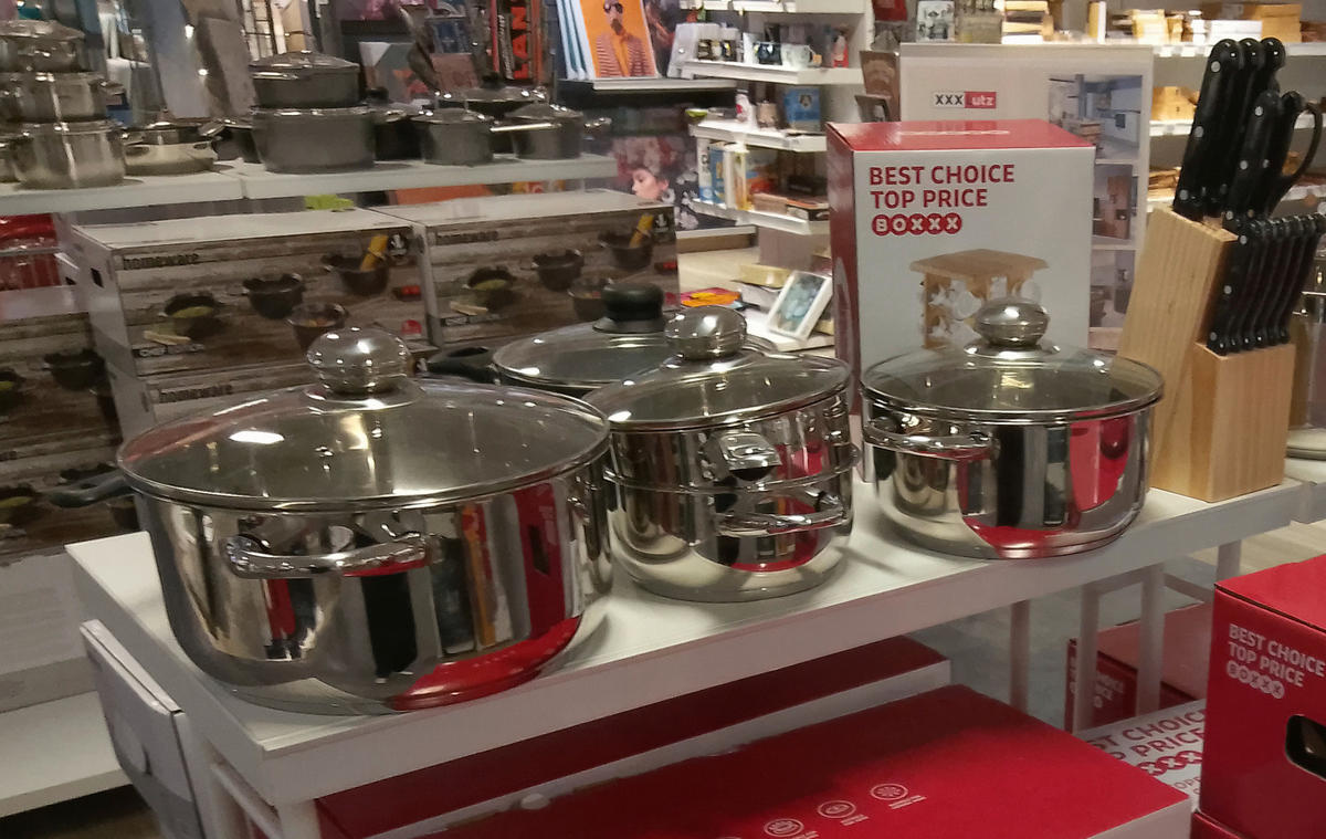 SET ŠERPI 4 dela  - prozirna/boja nerđajućeg čelika, Osnovno, staklo/metal - Boxxx