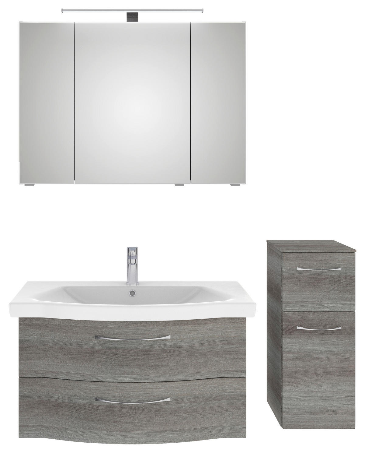 BADEZIMMER 4-teilig  in 128 cm  - Chromfarben/Graphitfarben, KONVENTIONELL, Glas/Keramik (128cm) - Pelipal