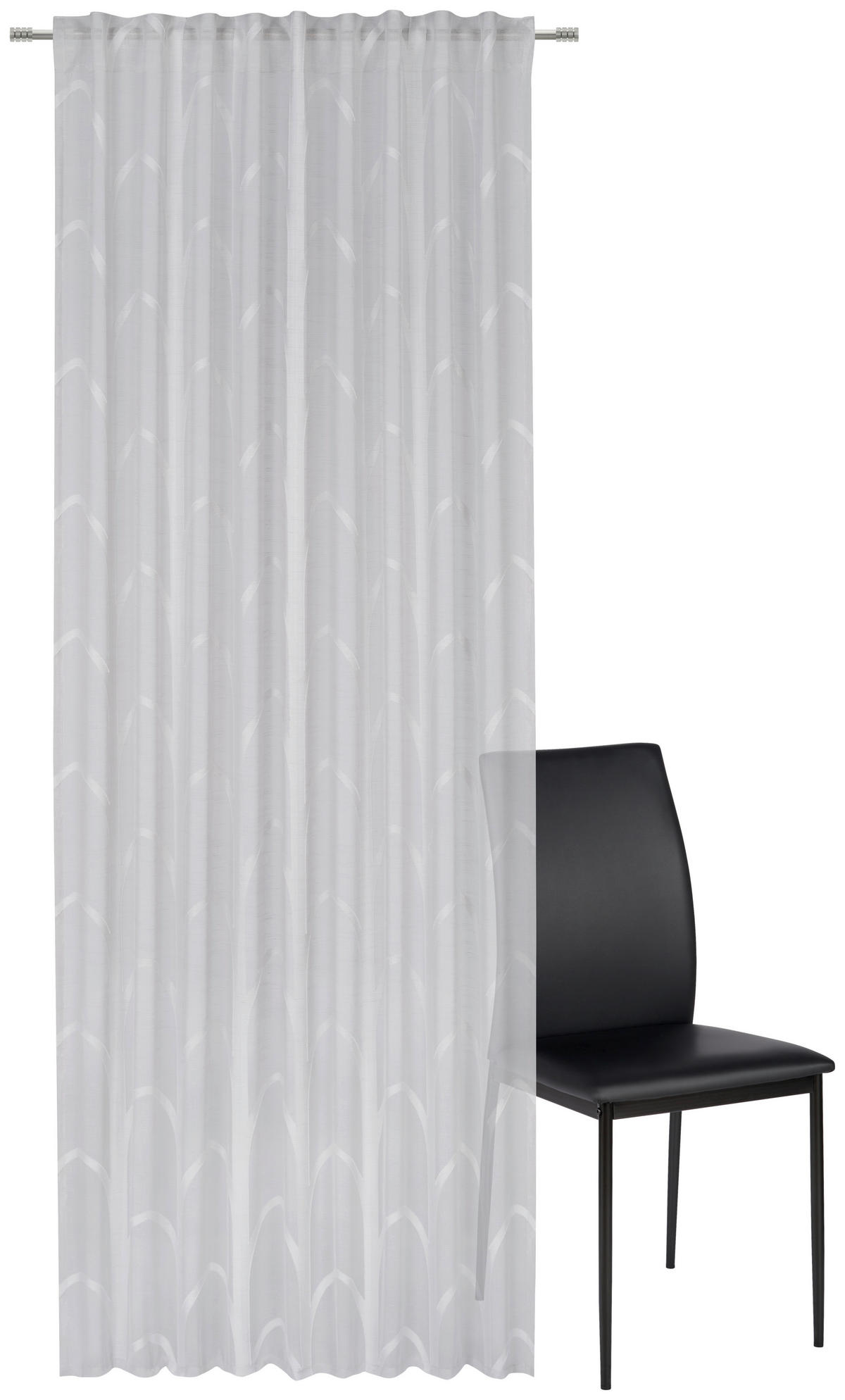 FERTIGVORHANG transparent  - Hellgrau, Design, Textil (140/245cm) - Esposa