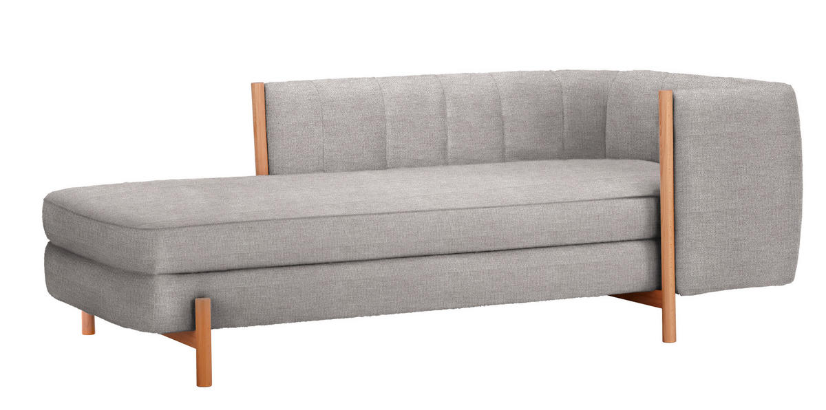 RÉCAMIERE in Plüsch Greige  - Greige/Naturfarben, Design, Holz/Textil (216/90/109cm) - Niels Andersson