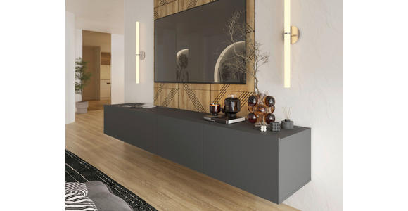 LOWBOARD Newniq in 120/36,7/45 cm - Anthrazit, Design, Holzwerkstoff (120/36,7/45cm) - Hom`in