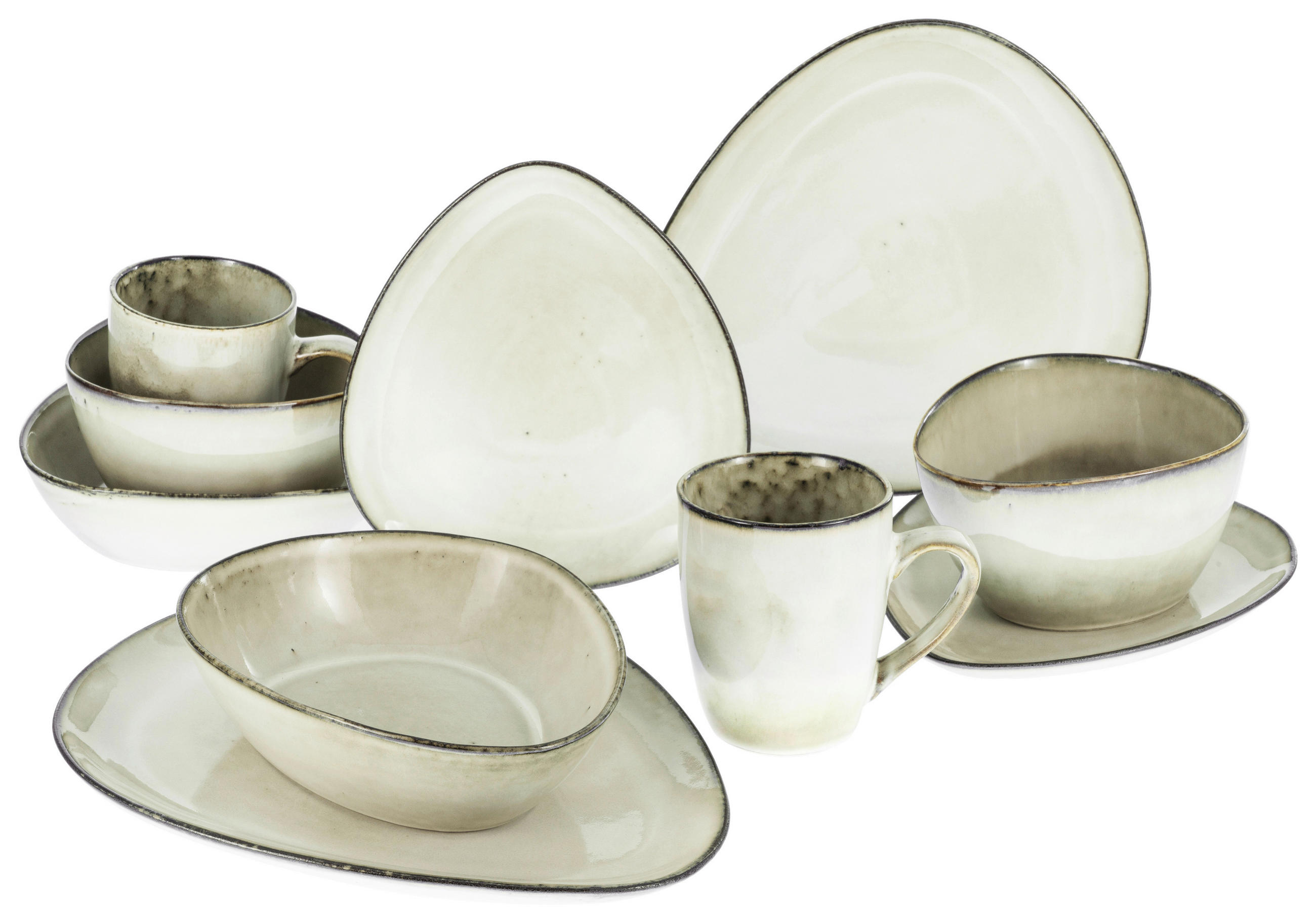 KOMBISERVICE Sandfarben 10-teilig  - Sandfarben, Trend, Keramik (34/29,5/36cm) - Creatable