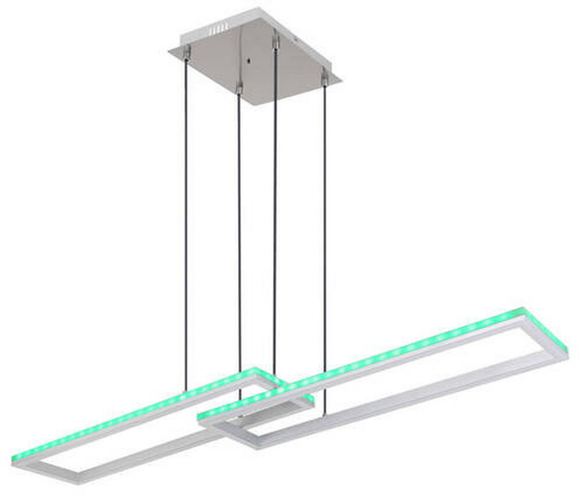 LED-HÄNGLAMPA 119,5/25,5/120 cm  - opal/silver, Trend, metall/plast (119,5/25,5/120cm) - Globo