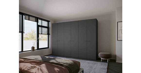 DREHTÜRENSCHRANK 251/223/60 cm 5-türig Graphitfarben - Graphitfarben, Trend, Glas/Holzwerkstoff (251/223/60cm) - Novel