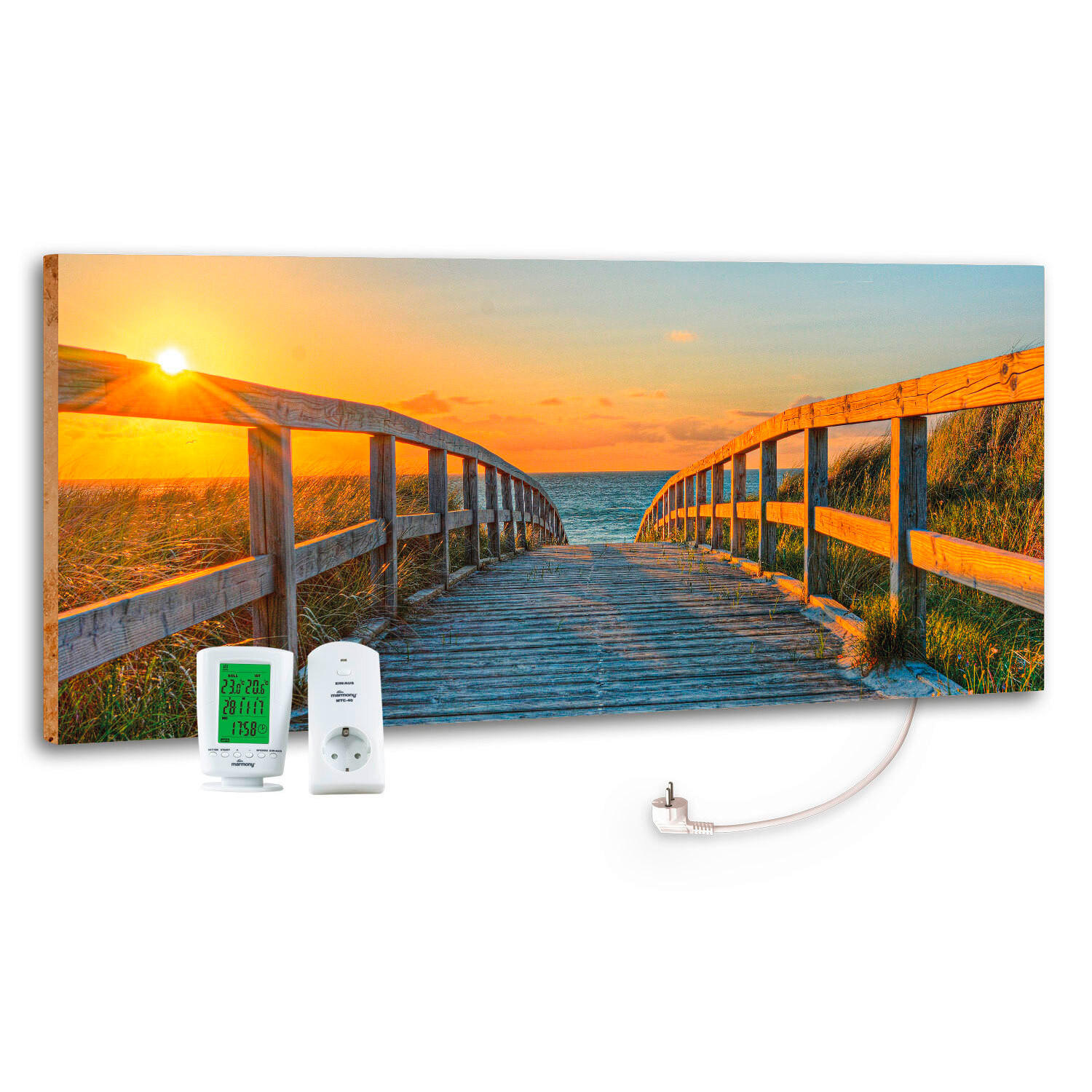 INFRAROT-HEIZPANEEL 40/100/2 cm 800 W Brücke  - MODERN, Stein (40/100/2cm) - marmony