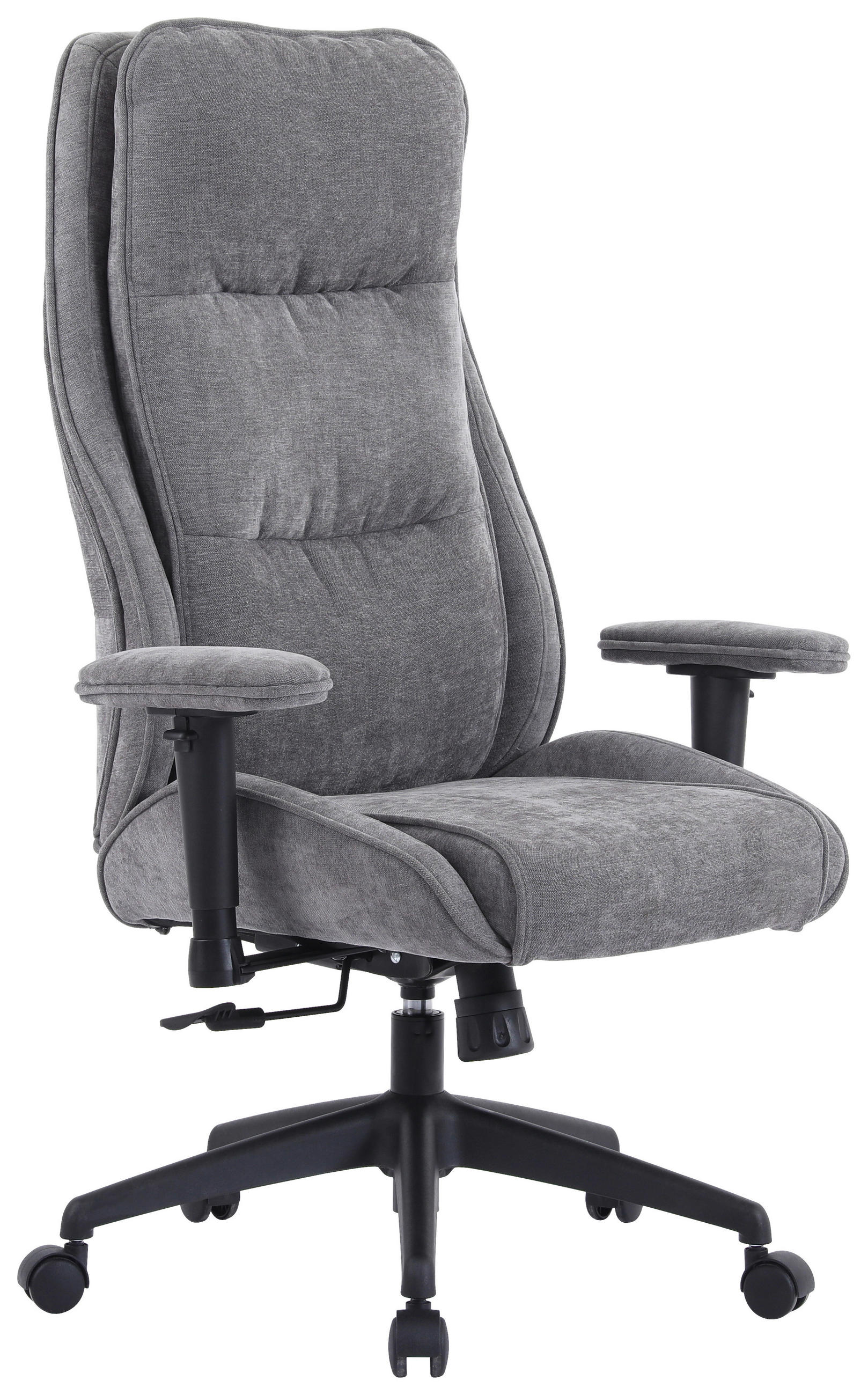 DREHSTUHL Chenille Grau  - Schwarz/Grau, Design, Kunststoff/Textil (76/116-124/64.5cm) - Novel