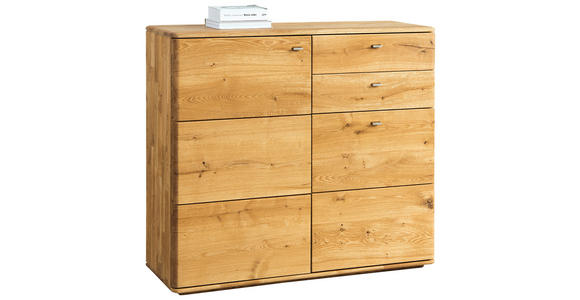 KOMMODE Denver, 117/103/39 cm, 2 Schublade(n)  - Champagner/Eichefarben, KONVENTIONELL, Holz/Metall (117/103/39cm) - Linea Natura