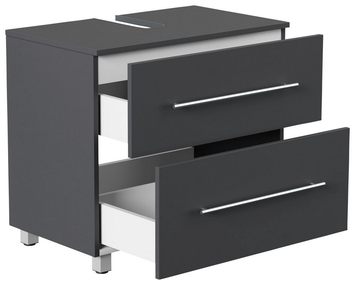 WASCHBECKENUNTERSCHRANK 70/63/41,6 cm  - Silberfarben/Graphitfarben, MODERN, Holzwerkstoff/Metall (70/63/41,6cm) - MID.YOU