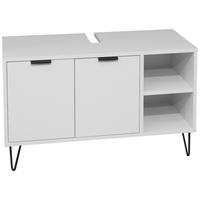 WASCHBECKENUNTERSCHRANK 71/58/45 cm  - Schwarz/Grau, MODERN, Holzwerkstoff/Metall (71/58/45cm) - Livetastic