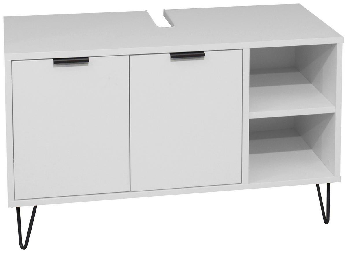 WASCHBECKENUNTERSCHRANK 71/58/45 cm  - Schwarz/Grau, MODERN, Holzwerkstoff/Metall (71/58/45cm) - Livetastic