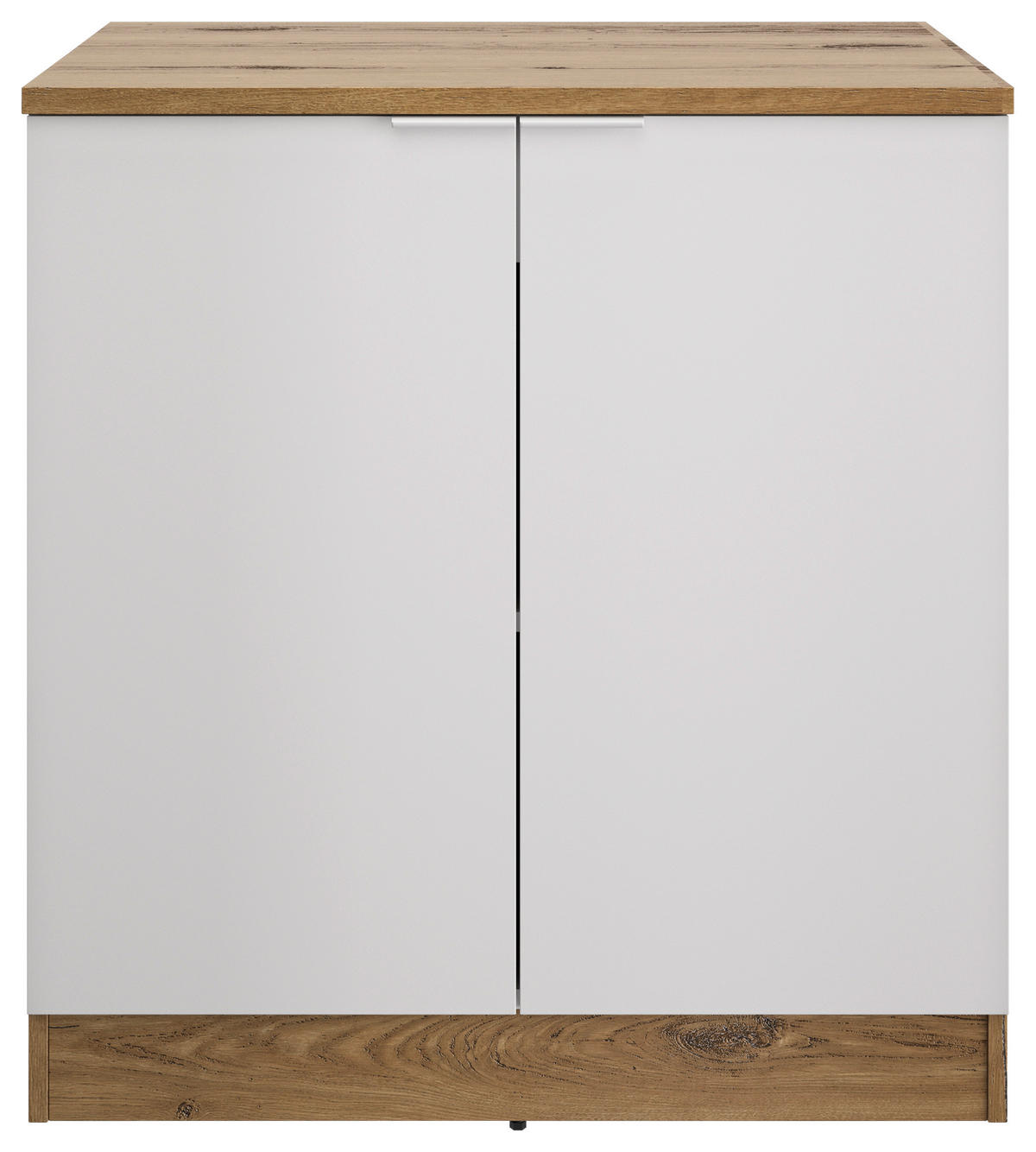 SPÜLENUNTERSCHRANK 80/86/60 cm  in Weiß, Eichefarben  - Eichefarben/Weiß, Basics, Holzwerkstoff/Metall (80/86/60cm) - MID.YOU