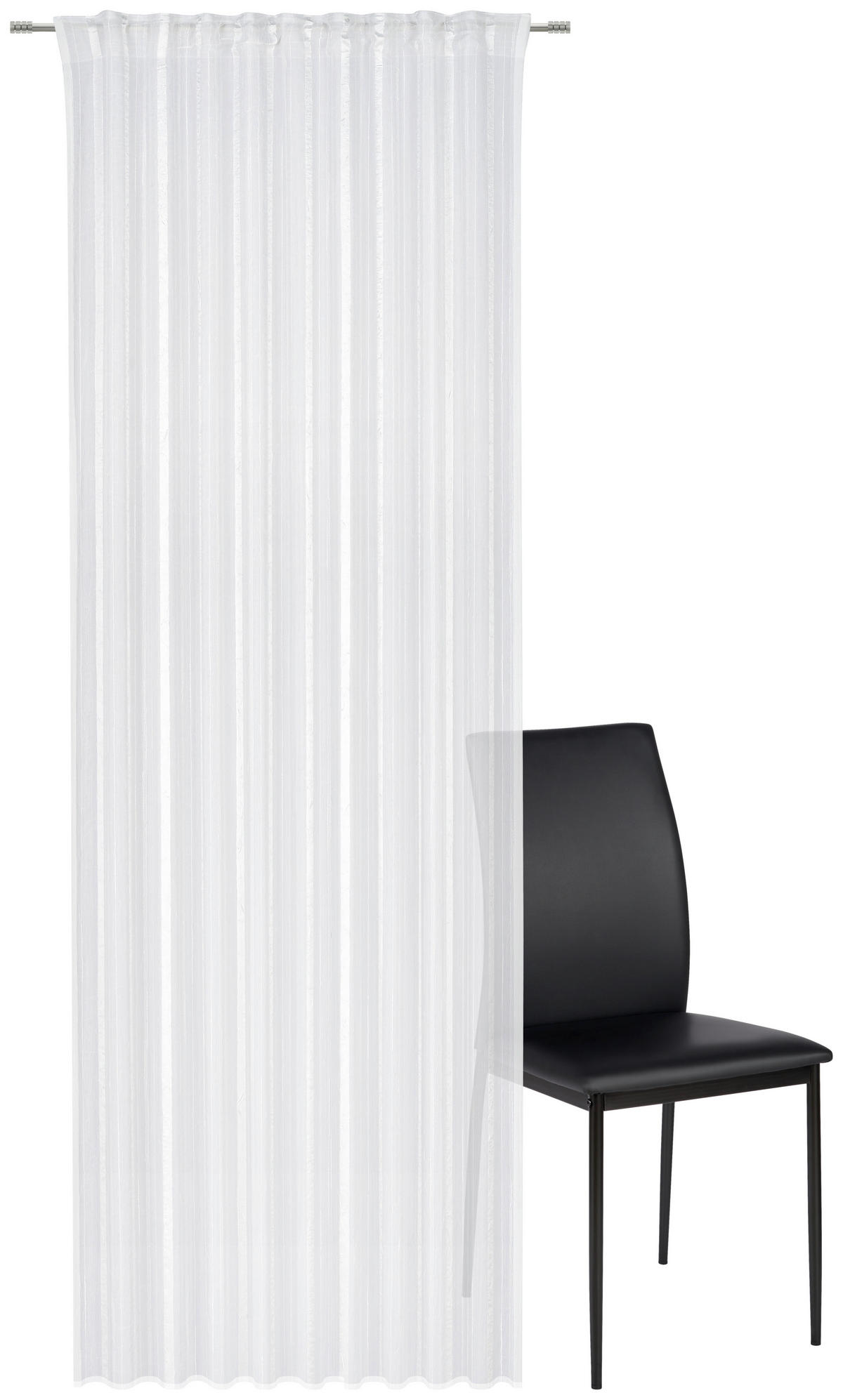 KONČANA ZAVESA  prosojno  140/280 cm   - bela, Basics, tekstil (140/280cm) - Esposa