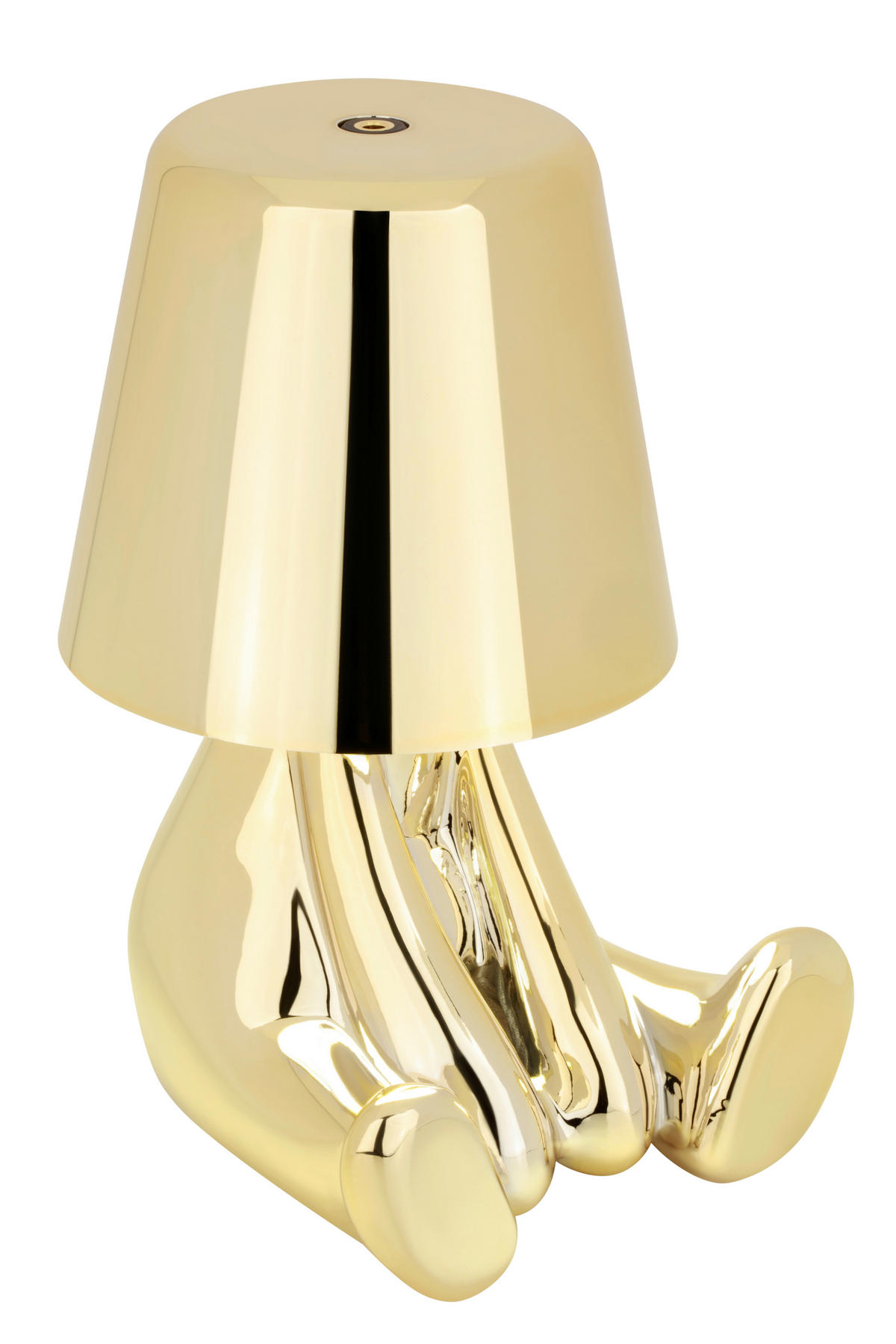 AKKU-TISCHLEUCHTE - Goldfarben, Trend, Kunststoff/Metall (9,5/11/15,5cm) - Novel