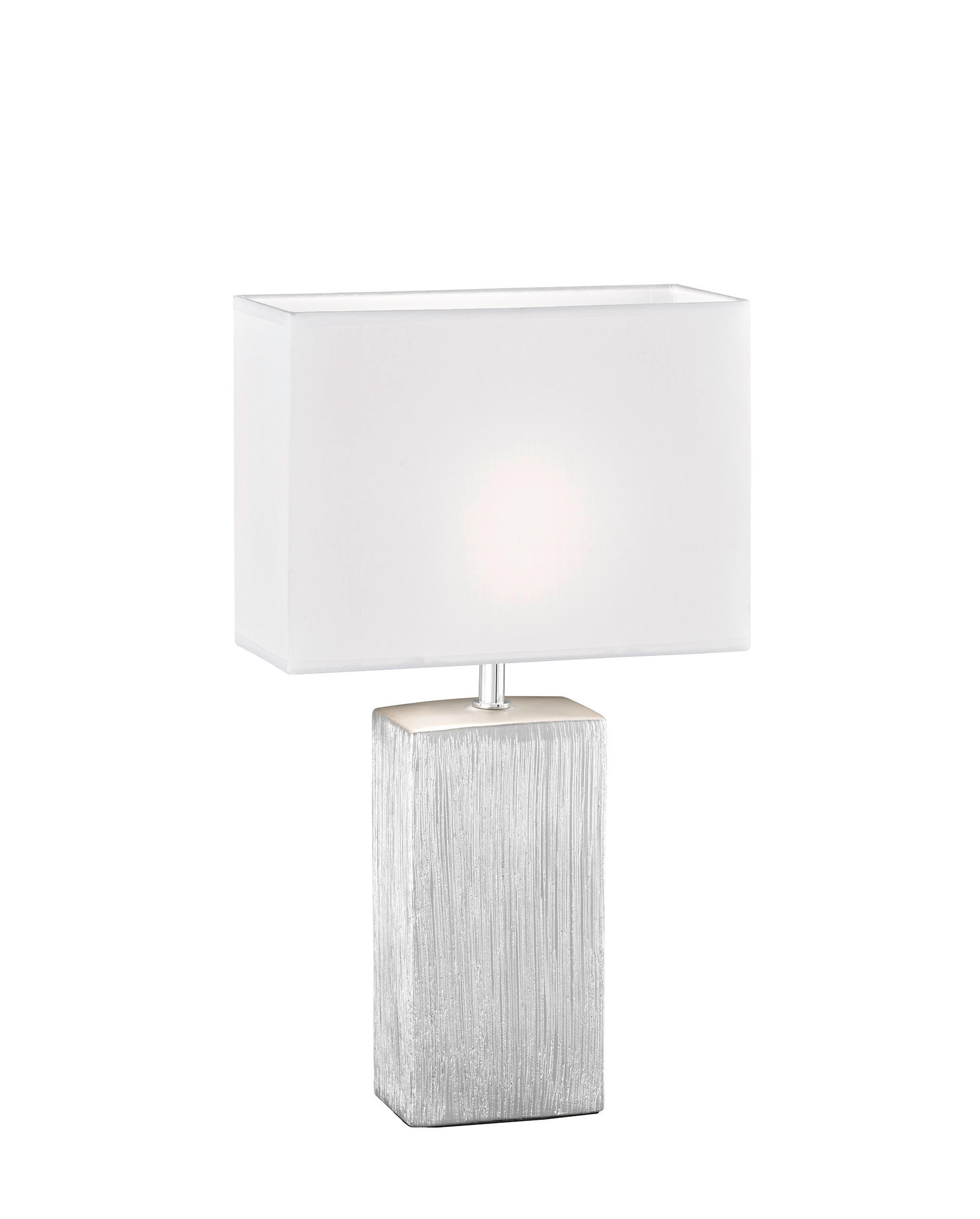 TISCHLEUCHTE - Weiss/Silberfarben, Basics, Keramik/Textil (30/13/50cm) - Fischer & Honsel