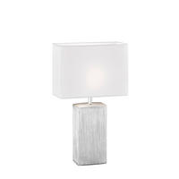 TISCHLEUCHTE - Weiss/Silberfarben, Basics, Keramik/Textil (30/13/50cm) - Fischer & Honsel