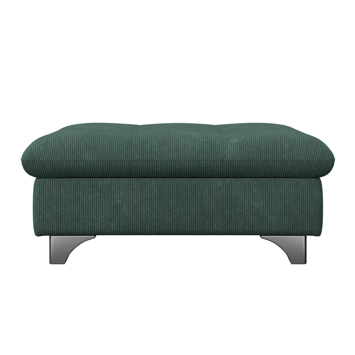 HOCKER in Textil Waldgrün  - Waldgrün/Chromfarben, Konventionell, Textil/Metall (108/46/108cm) - Livetastic