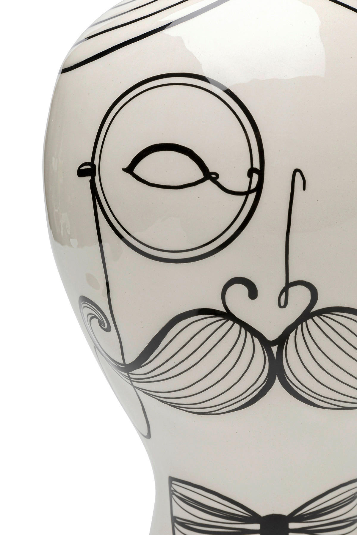 VASE 30 cm  - Schwarz/Weiß, KONVENTIONELL, Keramik (19/30/19cm) - Kare-Design