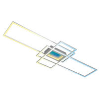 LED-DECKENLEUCHTE Misy 111/42/6,5 cm  - Chromfarben/Alufarben, Design, Kunststoff/Metall (111/42/6,5cm)
