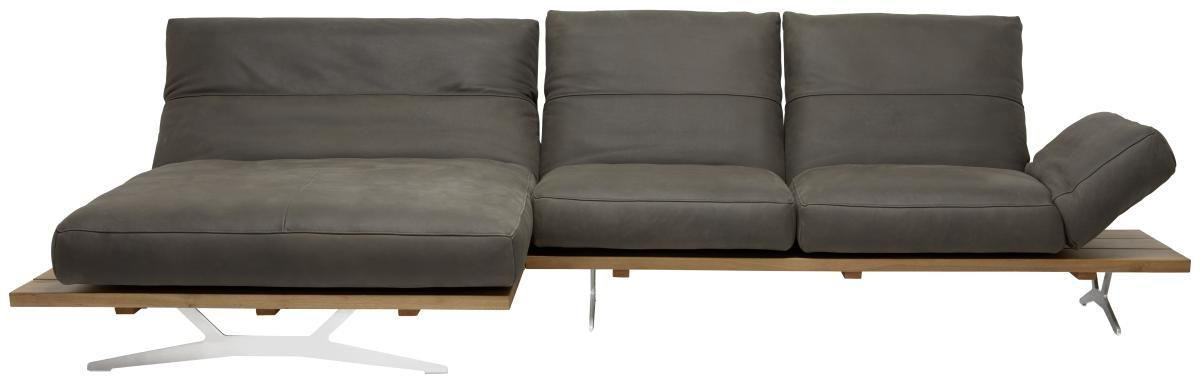 ECKSOFA inkl.Funktion Braun, Eichefarben Echtleder 