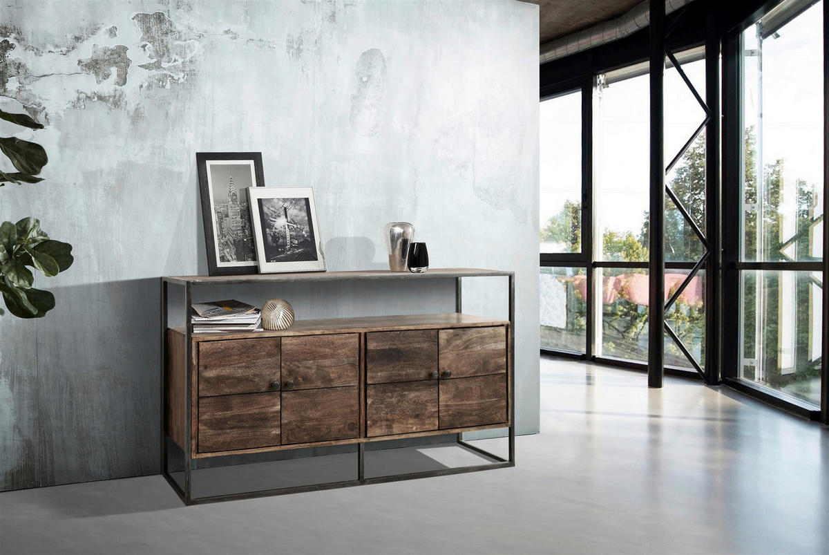 SIDEBOARD  in 150/83/40 cm  - Naturfarben/Grau, KONVENTIONELL, Holz/Metall (150/83/40cm) - Livetastic
