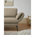 ECKSOFA  in Flachgewebe Hellbraun  175-224/255-365 cm  - Hellbraun/Schwarz, Design, Textil/Metall (175-224/255-365cm) - Dieter Knoll
