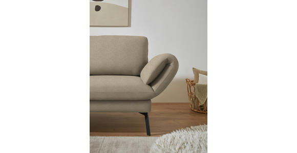 ECKSOFA  in Flachgewebe Hellbraun  175-224/255-365 cm  - Hellbraun/Schwarz, Design, Textil/Metall (175-224/255-365cm) - Dieter Knoll