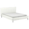 POLSTERBETT 180/200 cm,  in Weiß, gepolstertes Kopfteil,  - Schwarzchrom/Weiß, KONVENTIONELL, Leder/Metall (180/200cm) - Esposa