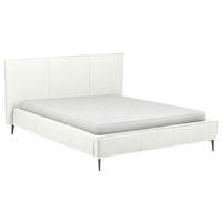 POLSTERBETT 180/200 cm,  in Weiß, gepolstertes Kopfteil,  - Schwarzchrom/Weiß, KONVENTIONELL, Leder/Metall (180/200cm) - Esposa