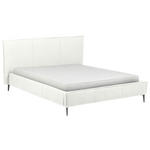 POLSTERBETT 180/200 cm,  in Weiß, gepolstertes Kopfteil,  - Schwarzchrom/Weiß, KONVENTIONELL, Leder/Metall (180/200cm) - Esposa