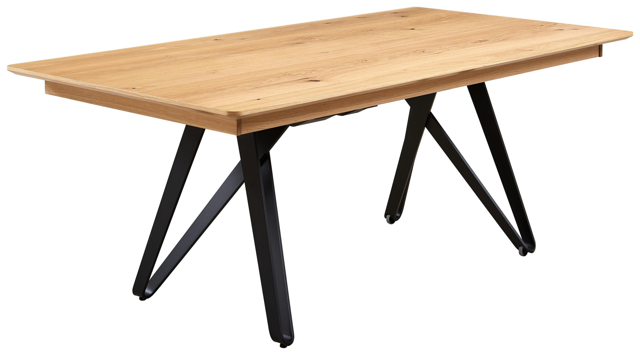 ESSTISCH 190/100/75 cm Echtholz  Holz, Metall in verschiedenen Größen erhältlich, in verschiedenen Holzarten erhältlich rechteckig Anthrazit, Eichefarben  - Eichefarben/Anthrazit, Design, Holz/Metall (190/100/75cm) - Venjakob