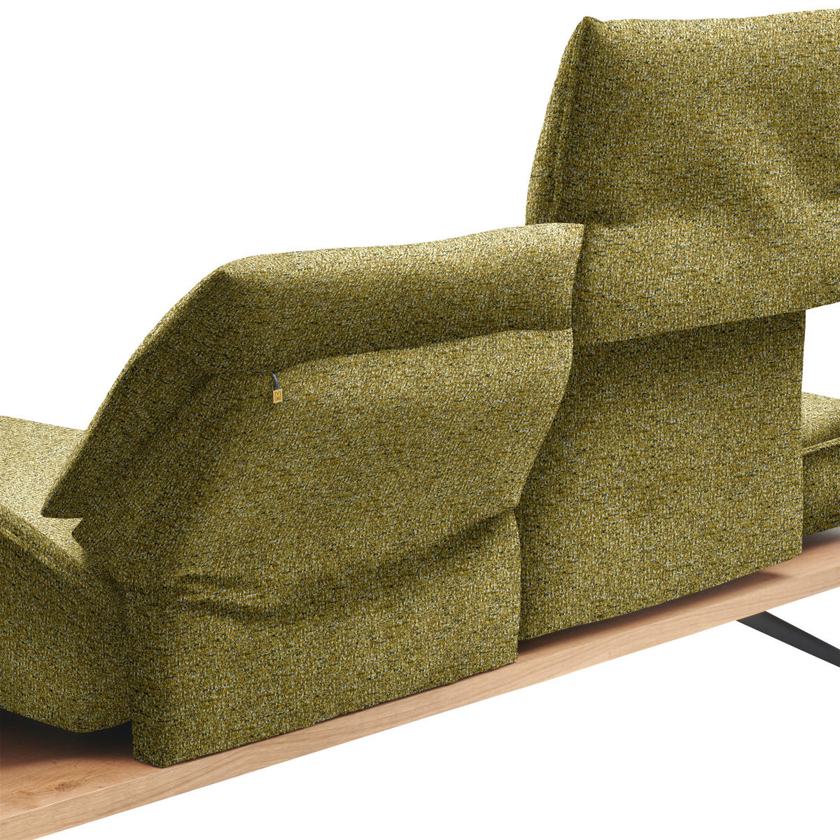 ECKSOFA Chenille Grün, Goldfarben  - Goldfarben/Schwarz, Design, Holz/Textil (240/132cm) - Koinor