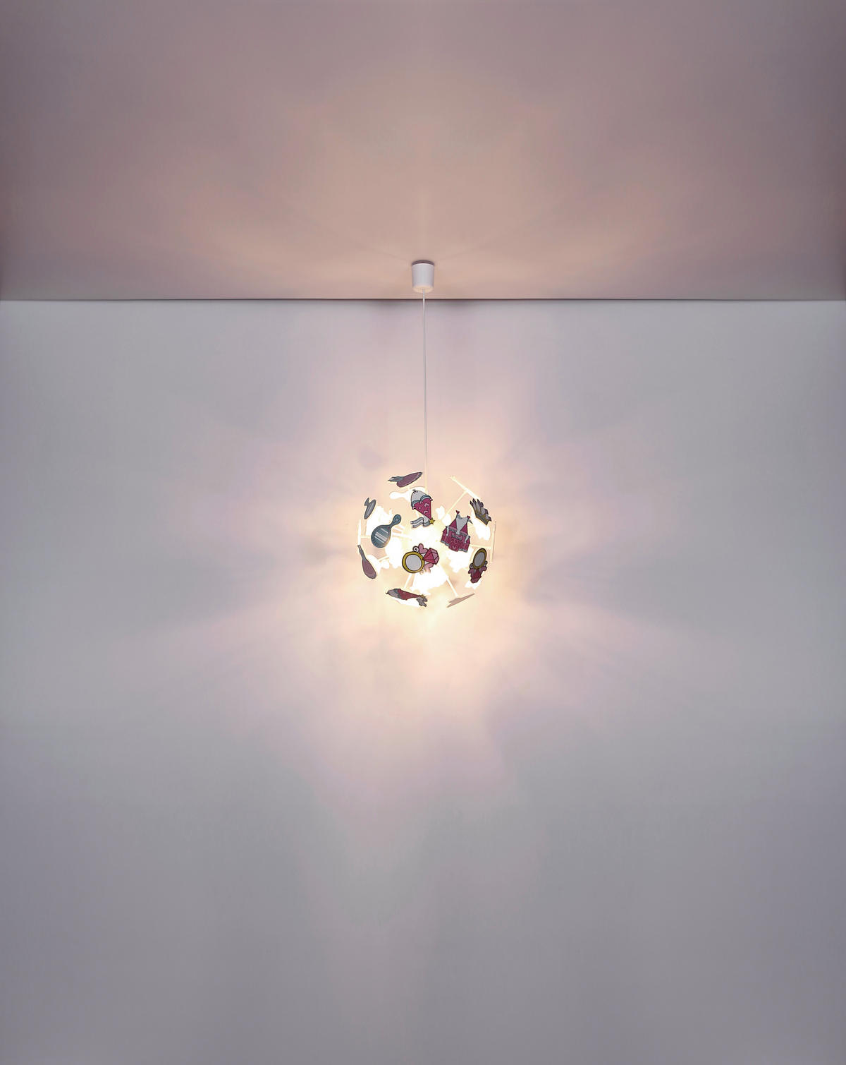 KINDERHÄNGELEUCHTE Lurra 35/120 cm   - Multicolor/Weiß, Basics, Kunststoff (35/120cm) - Globo