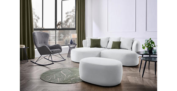 ECKSOFA  in Chenille Hellgrau  166/235 cm  - Hellgrau/Schwarz, MODERN, Kunststoff/Textil (166/235cm) - Hom`in