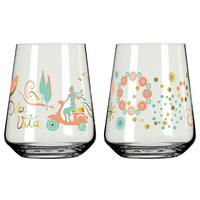 GLÄSERSET Sommerrausch 2-teilig  - Transparent/Multicolor, Design, Glas (9.2/11.0cm) - Ritzenhoff