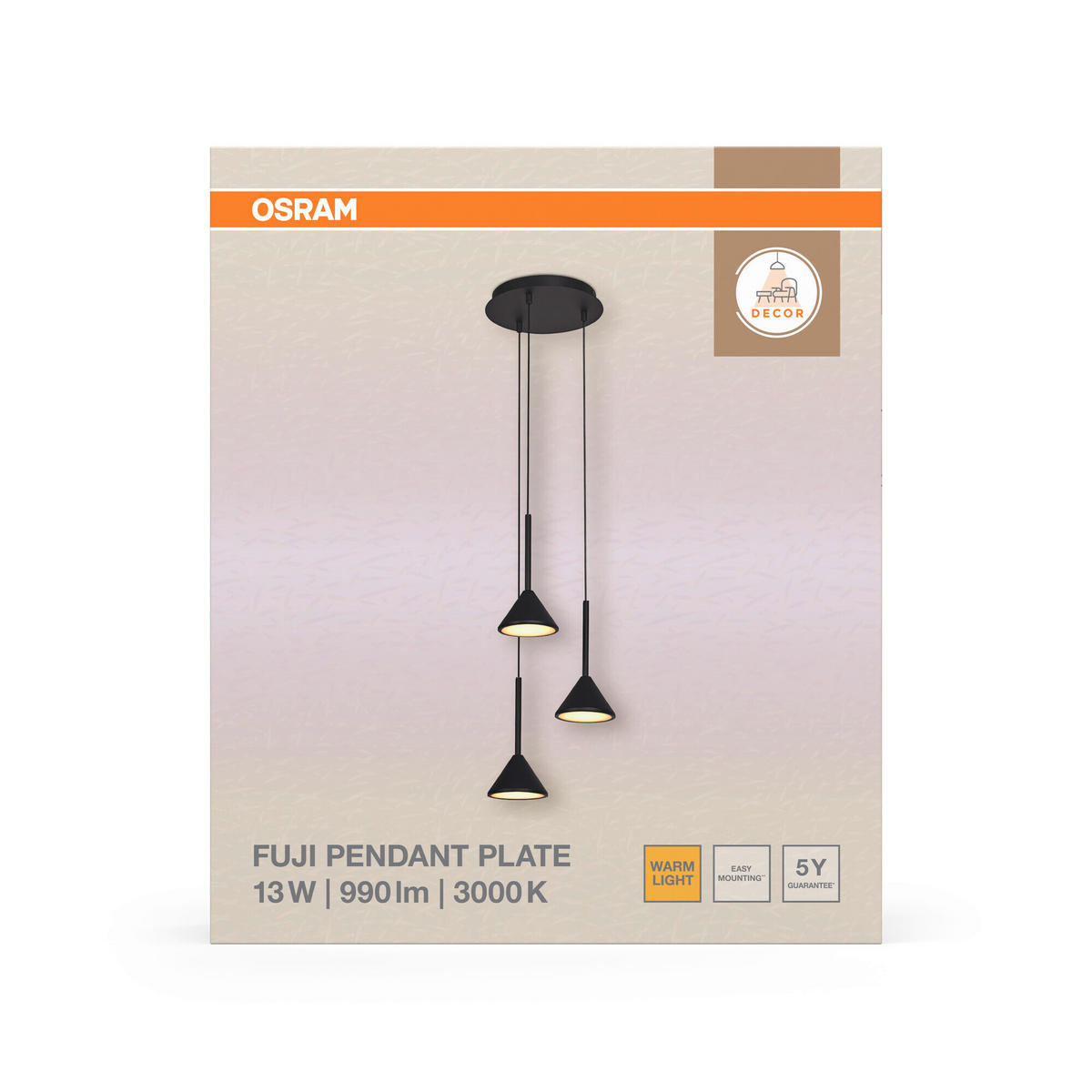 LED-HÄNGELEUCHTE 29/150 cm   - Schwarz, Basics, Metall (29/150cm) - Osram