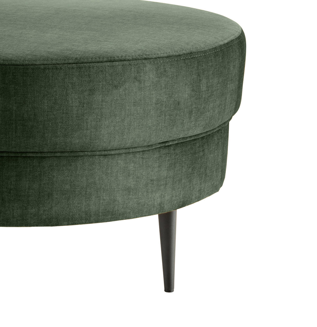 OTTOMANE in Velours Dunkelgrün  - Dunkelgrün/Schwarz, Modern, Textil/Metall (211/85/101cm) - Livetastic