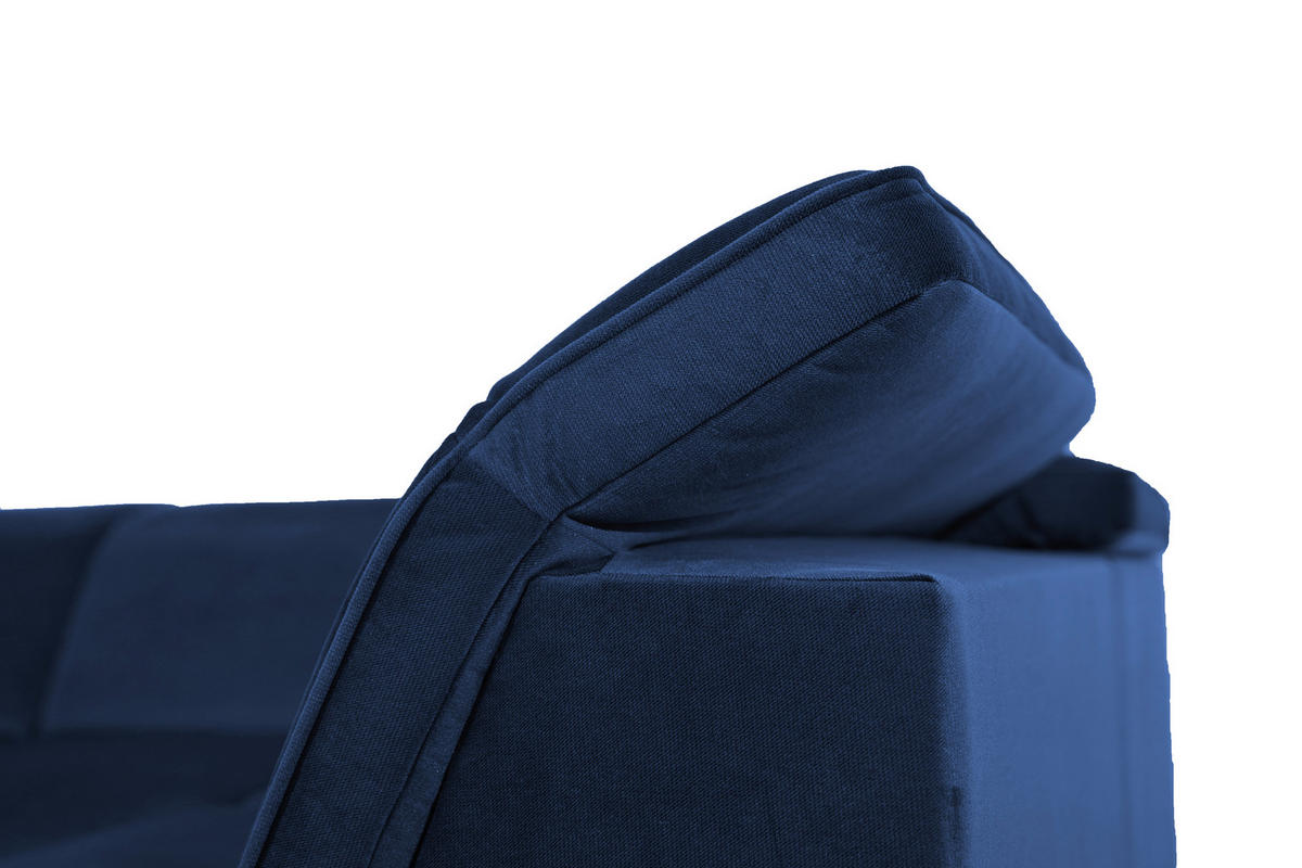 SAROKKANAPÉ textil sötétkék  - sötétkék/ezüst, Design, textil/fém (268/218cm) - MID.YOU