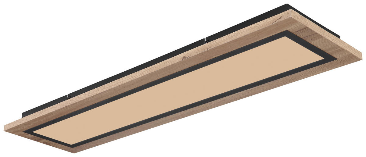 LED-DECKENLEUCHTE 24 W     - Dunkelbraun/Opal, Basics, Kunststoff/Metall (80/20/5,5cm) - Globo
