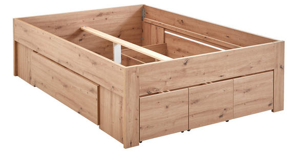 STAURAUMBETT 140/200 cm in Eiche Artisan - Eiche Artisan, KONVENTIONELL, Holzwerkstoff (140/200cm) - Carryhome