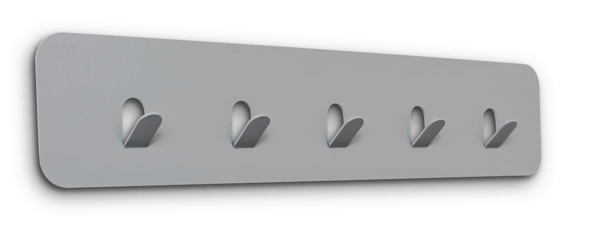 LIŠTA S HÁČIKMI - sivá, Design, kov (50/10/3cm) - Xora