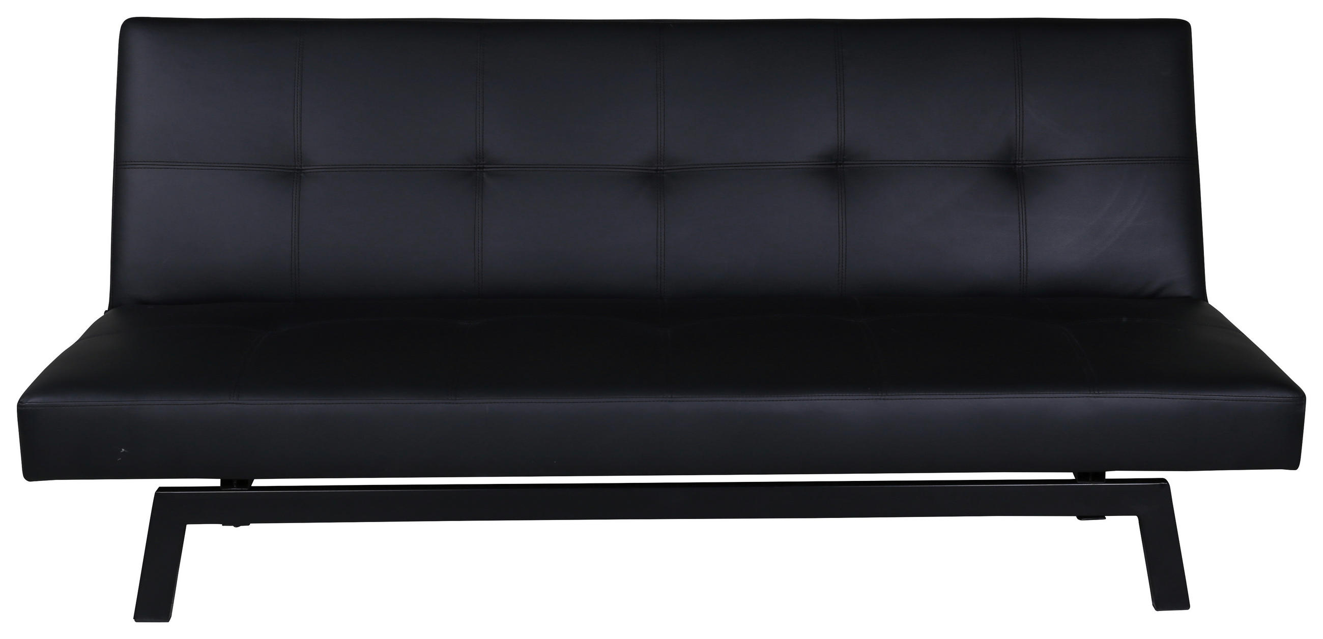 SCHLAFSOFA Lederlook Schwarz  - Schwarz, Design, Textil/Metall (180/80/55cm) - Livetastic