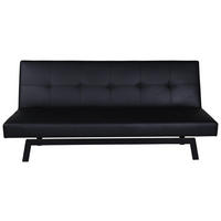 SCHLAFSOFA in Lederlook Schwarz  - Schwarz, Design, Textil/Metall (180/80/55cm) - Livetastic