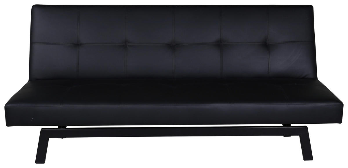 SCHLAFSOFA in Lederlook Schwarz  - Schwarz, Design, Textil/Metall (180/80/55cm) - Livetastic