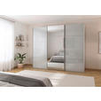 SCHWEBETÜRENSCHRANK 301/223/68 cm 3-türig Grau, Weiß  - Alufarben/Weiß, KONVENTIONELL, Glas/Holzwerkstoff (301/223/68cm) - Novel