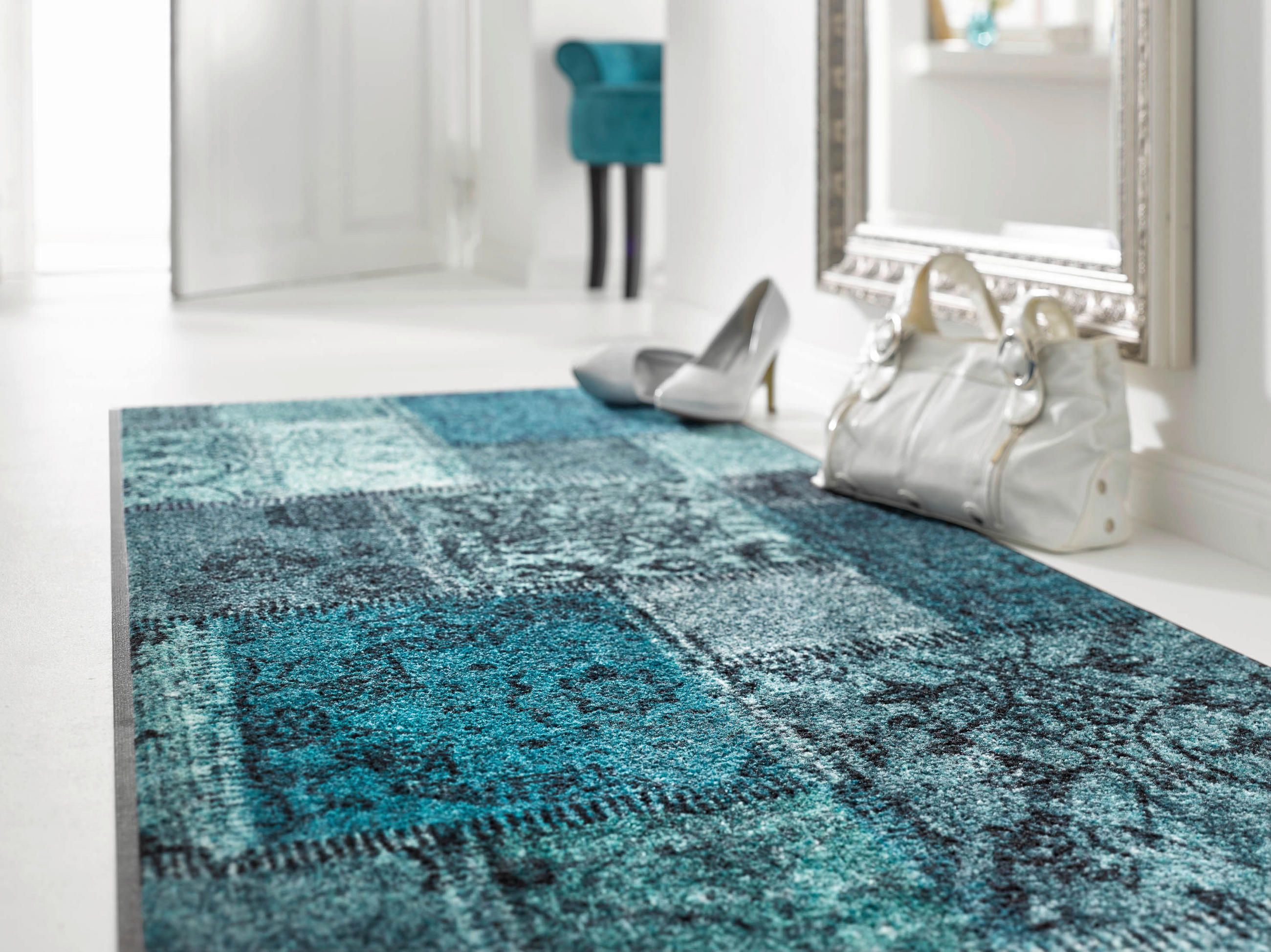 COVORAȘ DE INTRARE 50/75 cm  - turcoaz, Konventionell, plastic/textil (50/75cm) - wash+dry