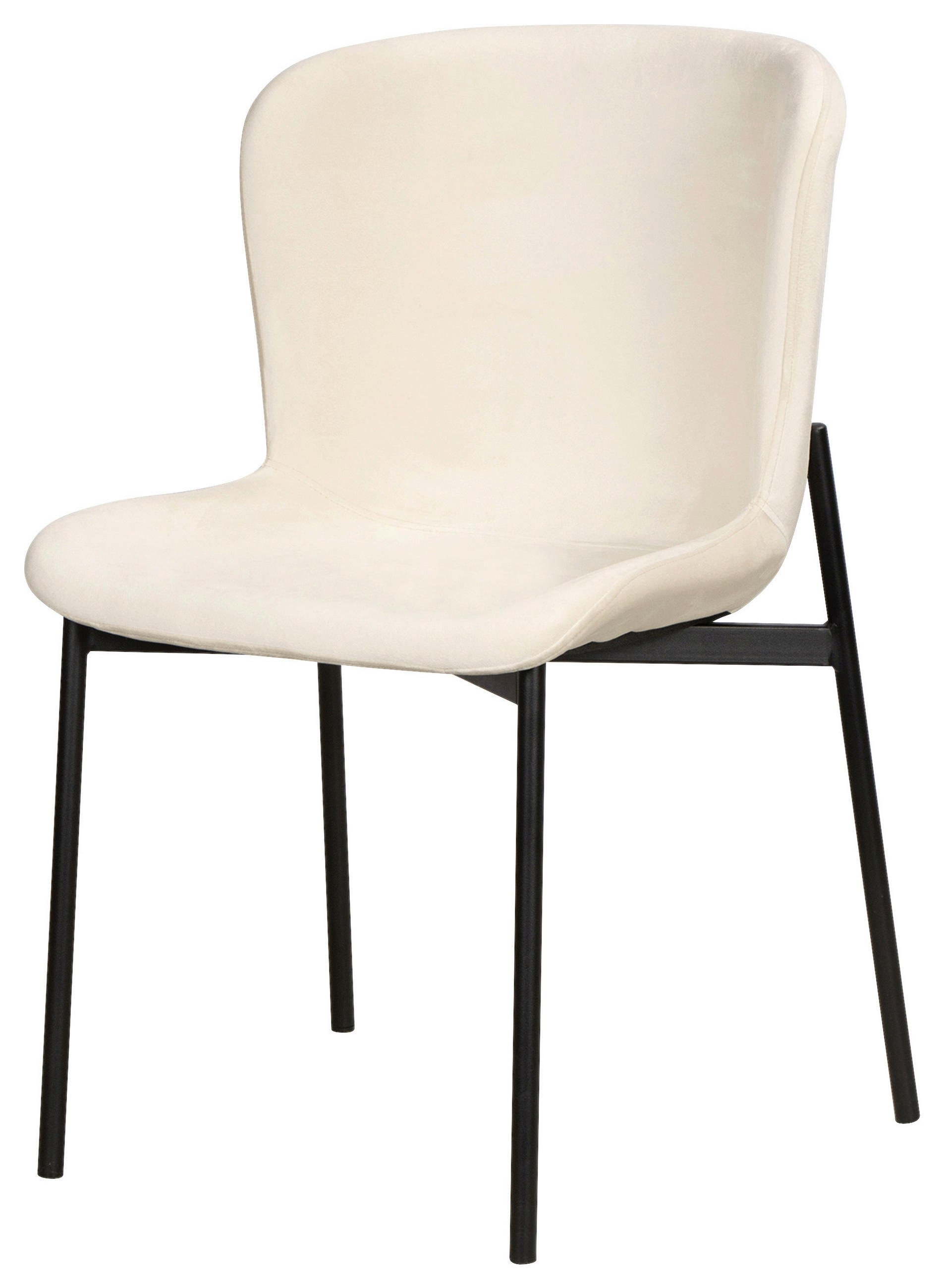 STUHL   Samt  Schwarz, Beige  - Beige/Schwarz, MODERN, Textil/Metall (52/79/49cm) - Livetastic