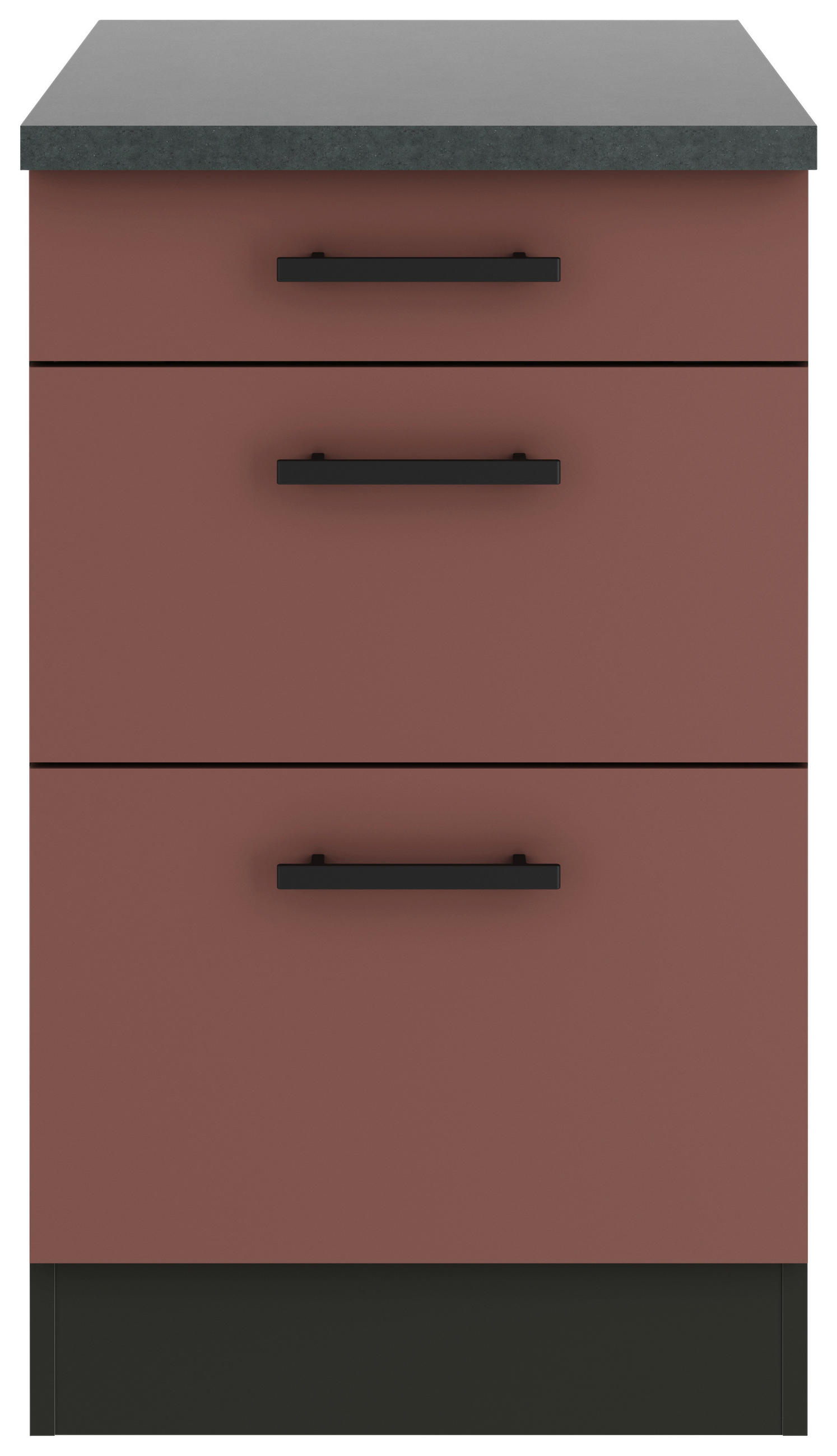 KÜCHENUNTERSCHRANK 50/84,8/60 cm  in Rotbraun  - Rotbraun/Anthrazit, Basics, Holzwerkstoff/Metall (50/84,8/60cm) - Optifit
