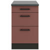KÜCHENUNTERSCHRANK 50/84,8/60 cm  in Rotbraun  - Rotbraun/Anthrazit, Basics, Holzwerkstoff/Metall (50/84,8/60cm) - Optifit