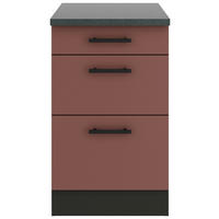 KÜCHENUNTERSCHRANK 50/84,8/60 cm  in Rotbraun  - Rotbraun/Anthrazit, Basics, Holzwerkstoff/Metall (50/84,8/60cm) - Optifit